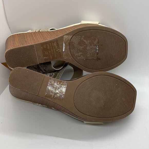 Pop Womens Complete Wedge Sandals Snake Skin Size 7M - Picture 8 of 11